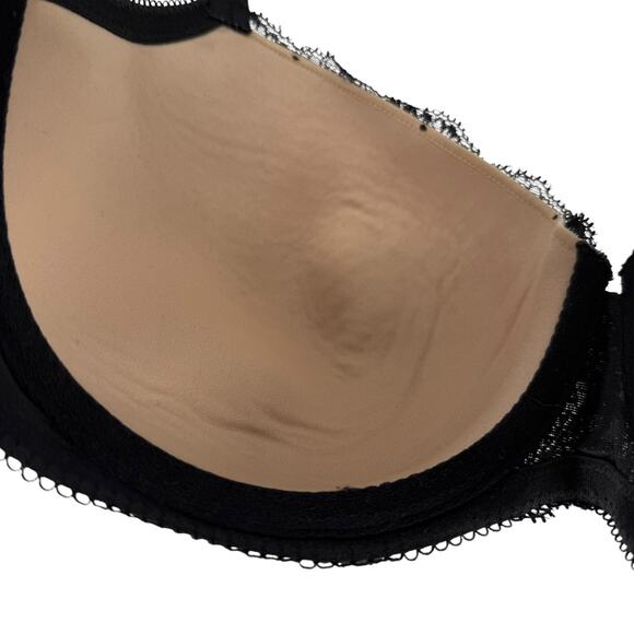 Cacique Bra Size 38F Purple Black Lace Underwired Strappy Sexy Back Closure Bra - Picture 5 of 10